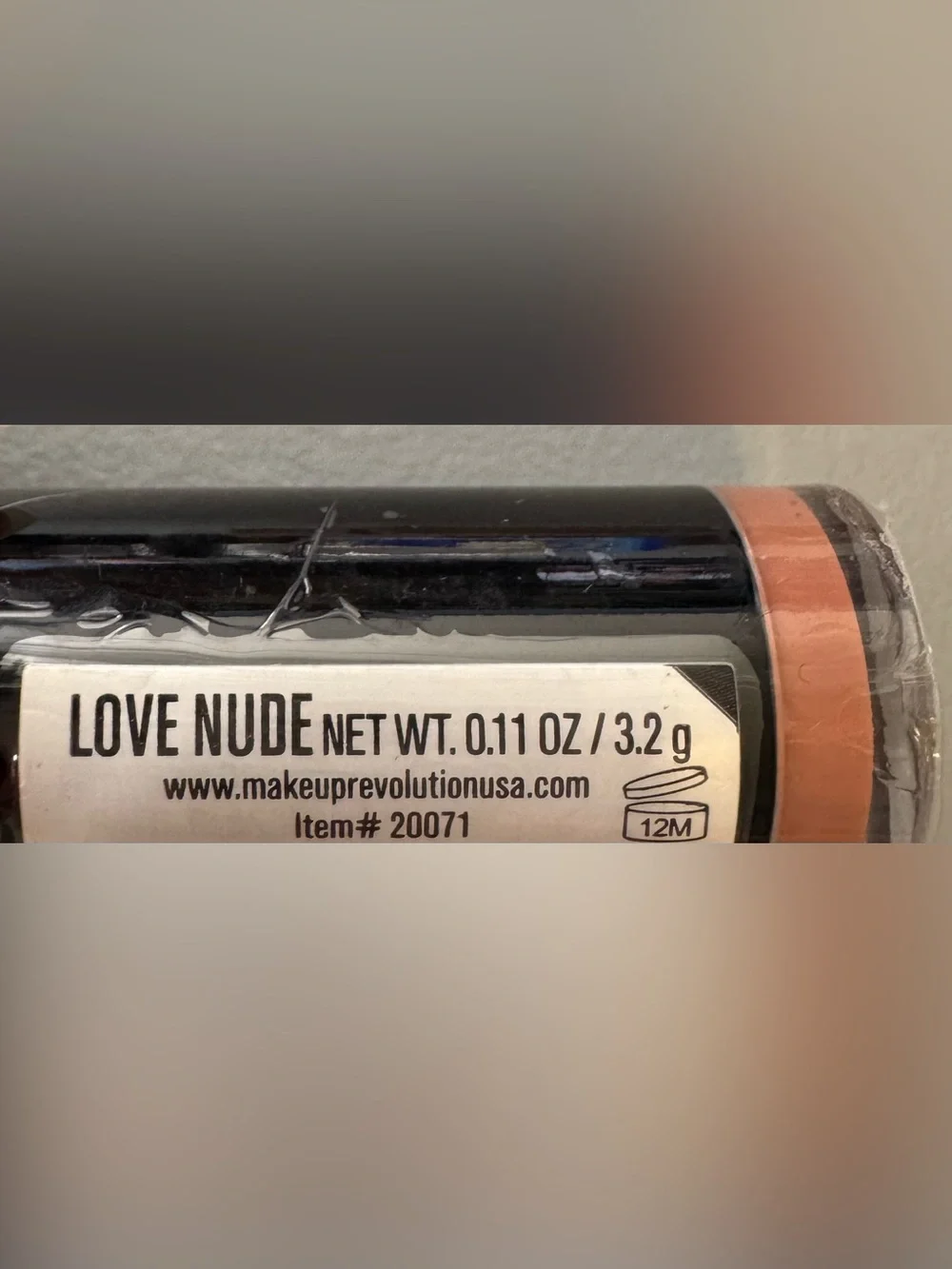 Makeup Revolution lipstick in love nude Soft Peachy Nude